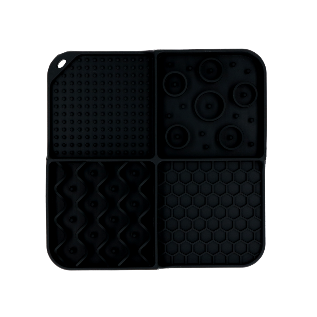 EAT SLOW LIVE LONGER LICK MAT DIMENSIONS RECTANGLE GREY