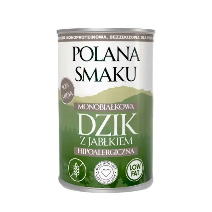 POLANA SMAKU MOKRA KARMA PIES DZIK Z JABŁKIEM 400G