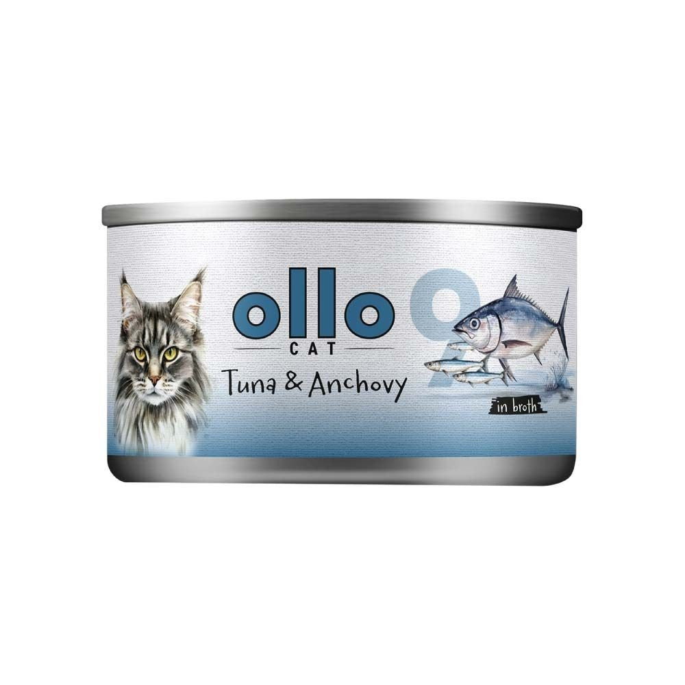 OLLO MOKRA KARMA KOT NR9 TUŃCZYK ANCHOVIS 70G