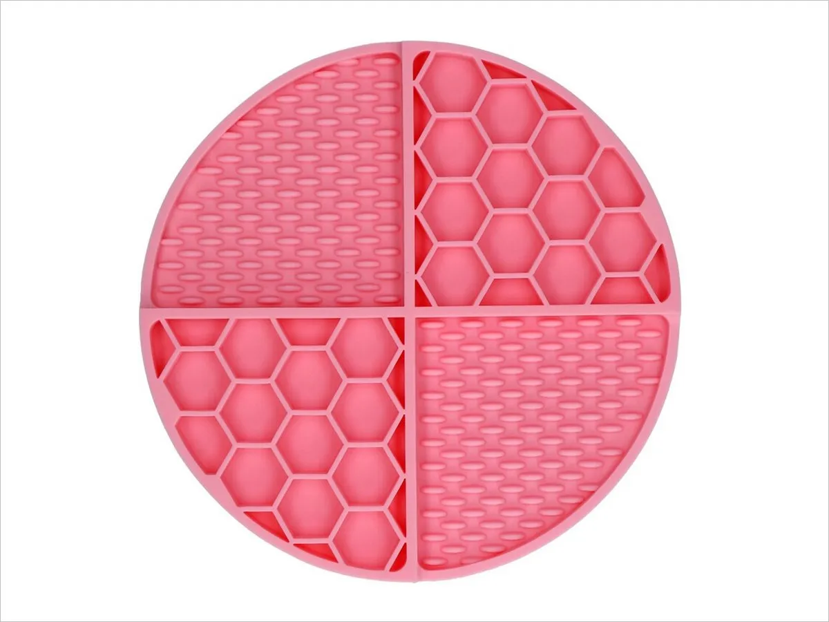 EAT SLOW LIVE LONGER LICK MAT DIMENSIONS CIRCLE PINK