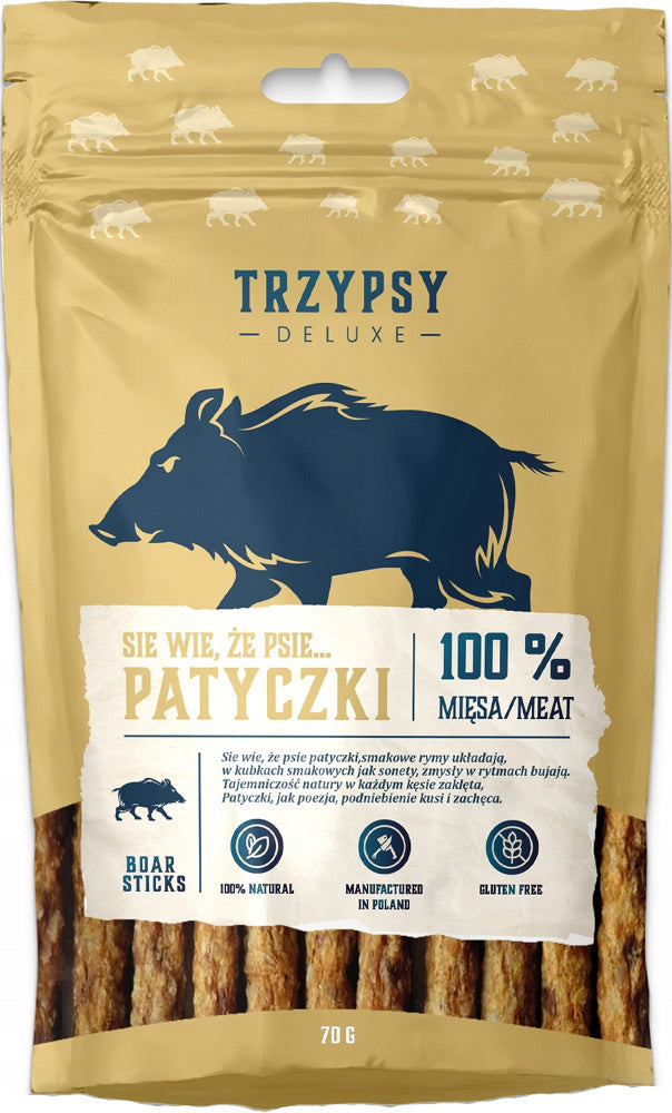 HAPPY SNACKY SIĘ WIE, ŻE PSIE PATYCZKI Z DZIKA 70G