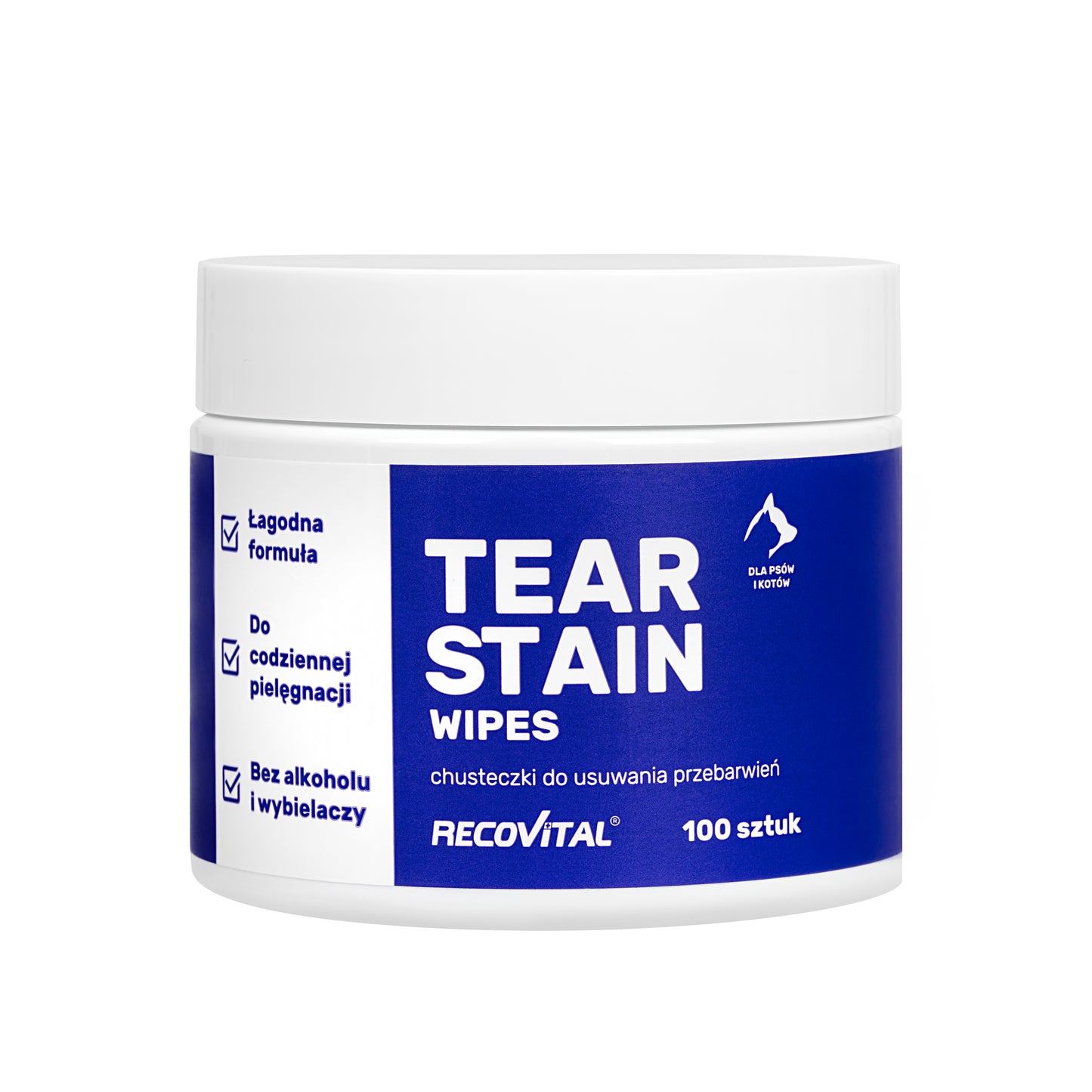 RECOVITAL TEAR STAIN WIPES 100SZT - CHUSTECZKI DO CZYSZCZENIA OCZU