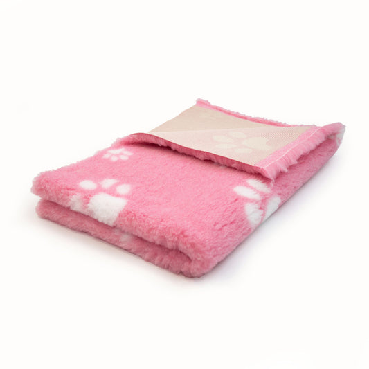 BUBA DRY BED 100X75CM RÓŻOWY BIAŁE ŁAPKI