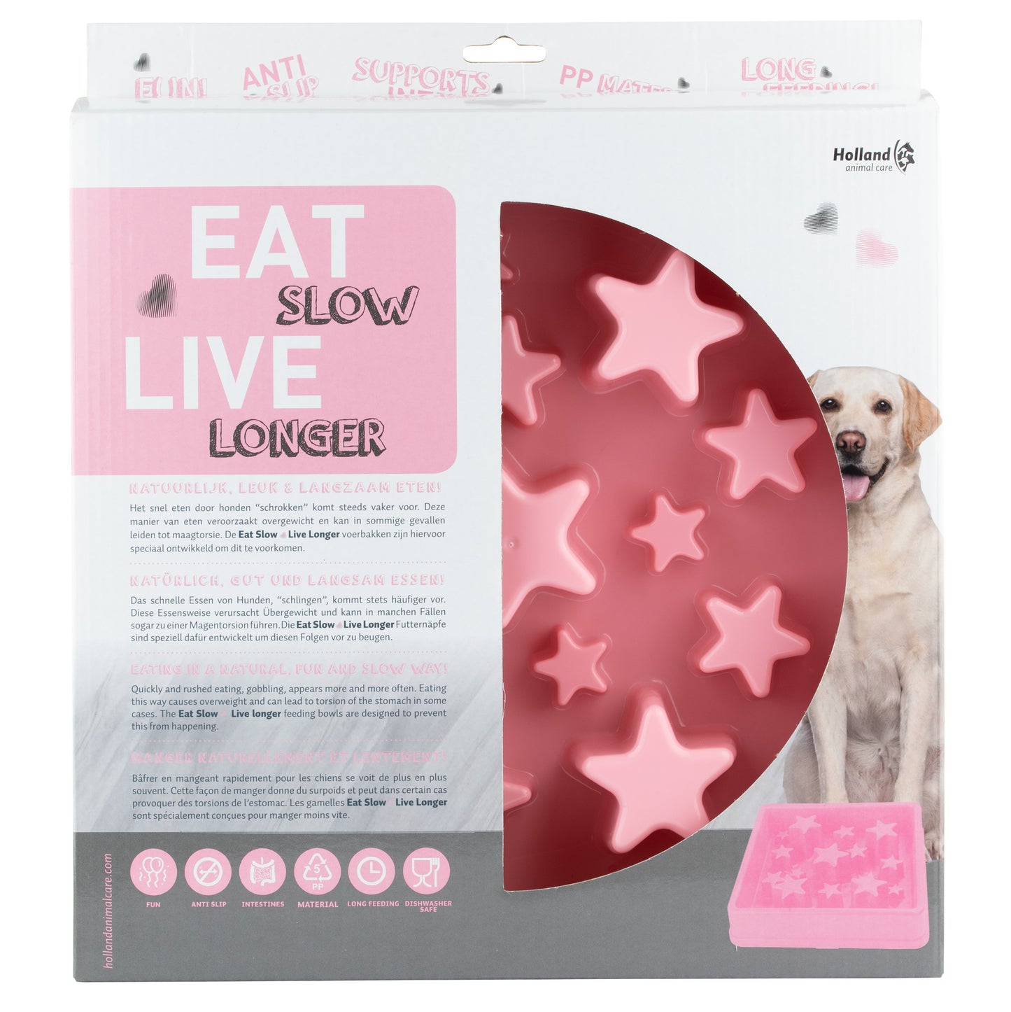EAT SLOW LIVE LONGER STAR MISKA SPOWALNIAJĄCA RÓŻOWA S