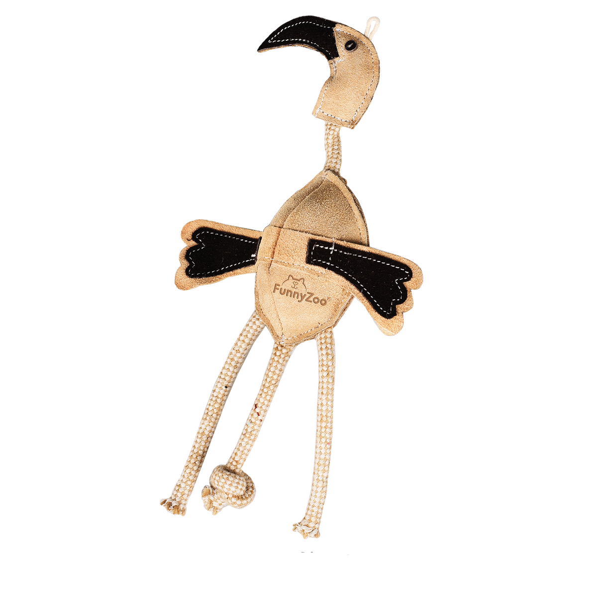 FUNNY ZOO NATURALNA ZABAWKA DLA PSÓW — ZAMSZOWY FLAMING 🦩