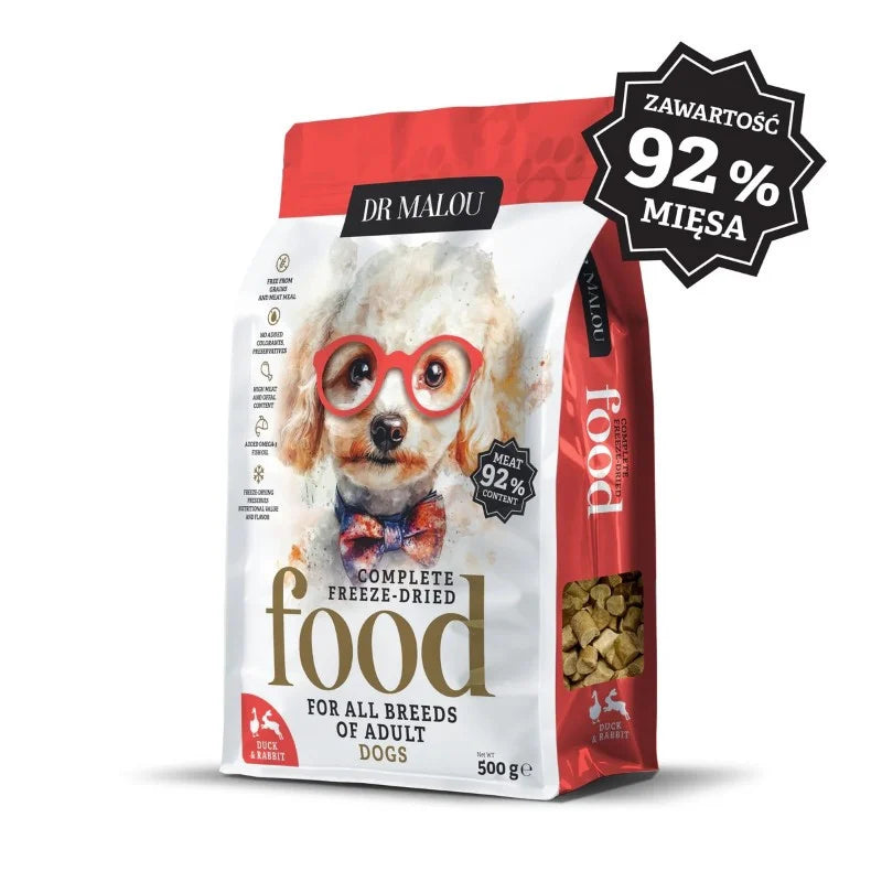 DR MALOU LIOFILIZOWANA KARMA DLA PSA KACZKA Z KRÓLIKIEM 500G