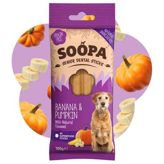 SOOPA SENIOR DENTAL STICK PRZYSMAK DLA PSA BANANA PUMPKIN 100G
