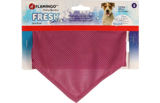 FLAMINGO CHŁODZĄCA BANDANA DLA PSA RÓŻOWA S 52X22CM
