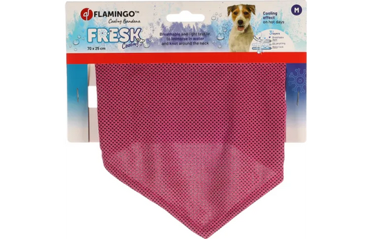 FLAMINGO CHŁODZĄCA BANDANA DLA PSA RÓŻOWA M 70X25CM