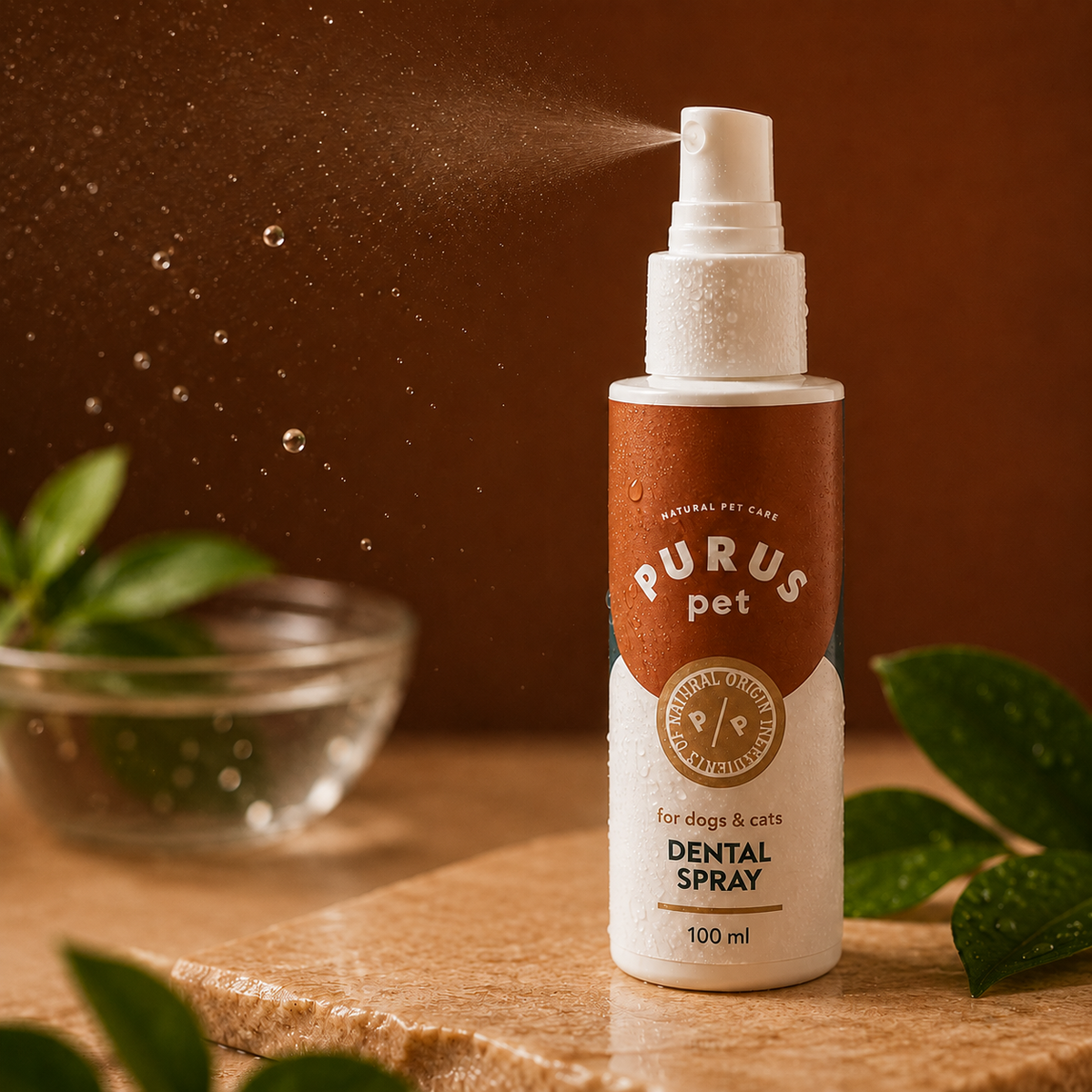 PURUS PET SPRAY DENTYSTYCZNY DLA PSÓW I KOTÓW – ŚWIEŻY ODDECH 100 ML