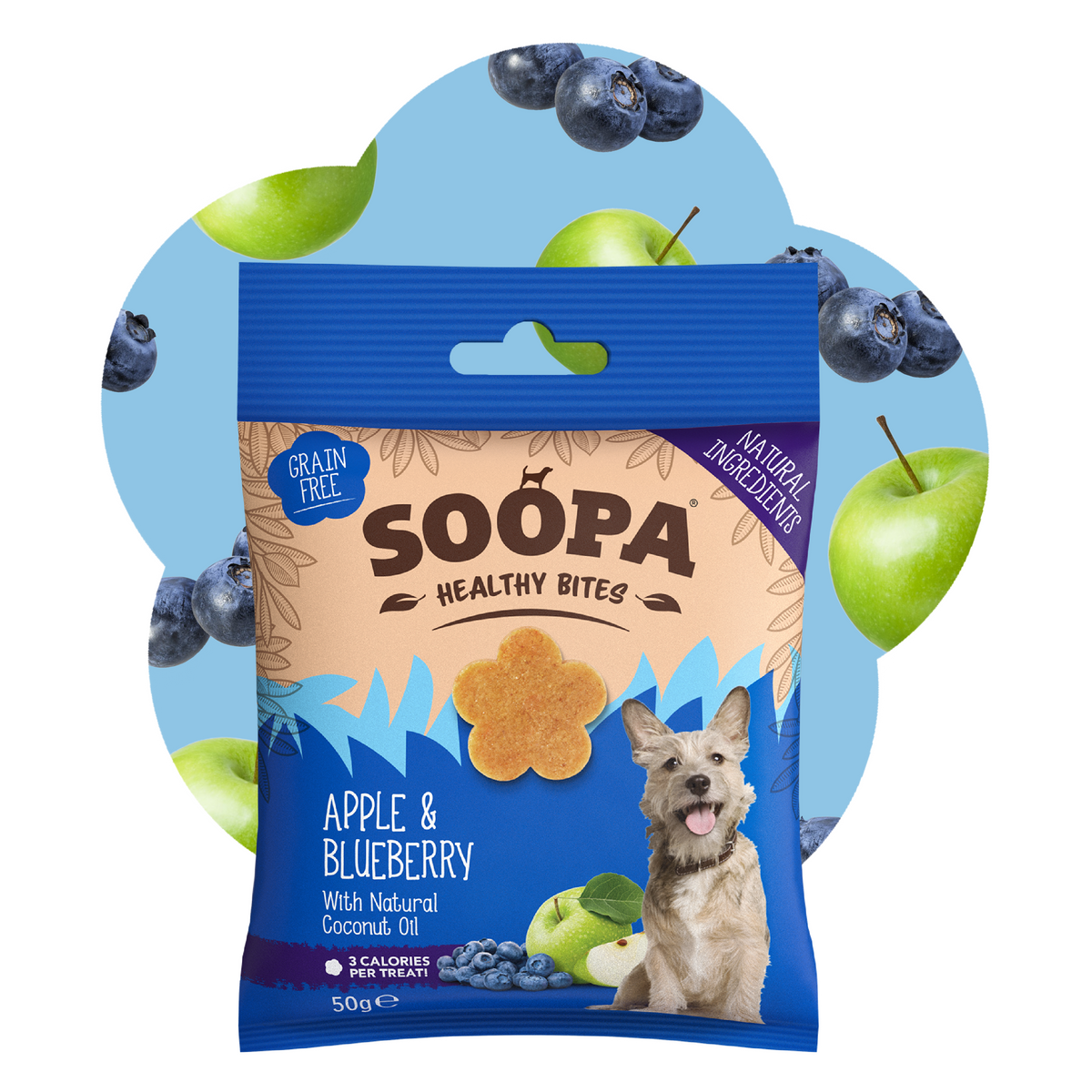 SOOPA HEALTHY BITES PRZYSMAK DLA PSA APPLE BLUEBERRY 50G