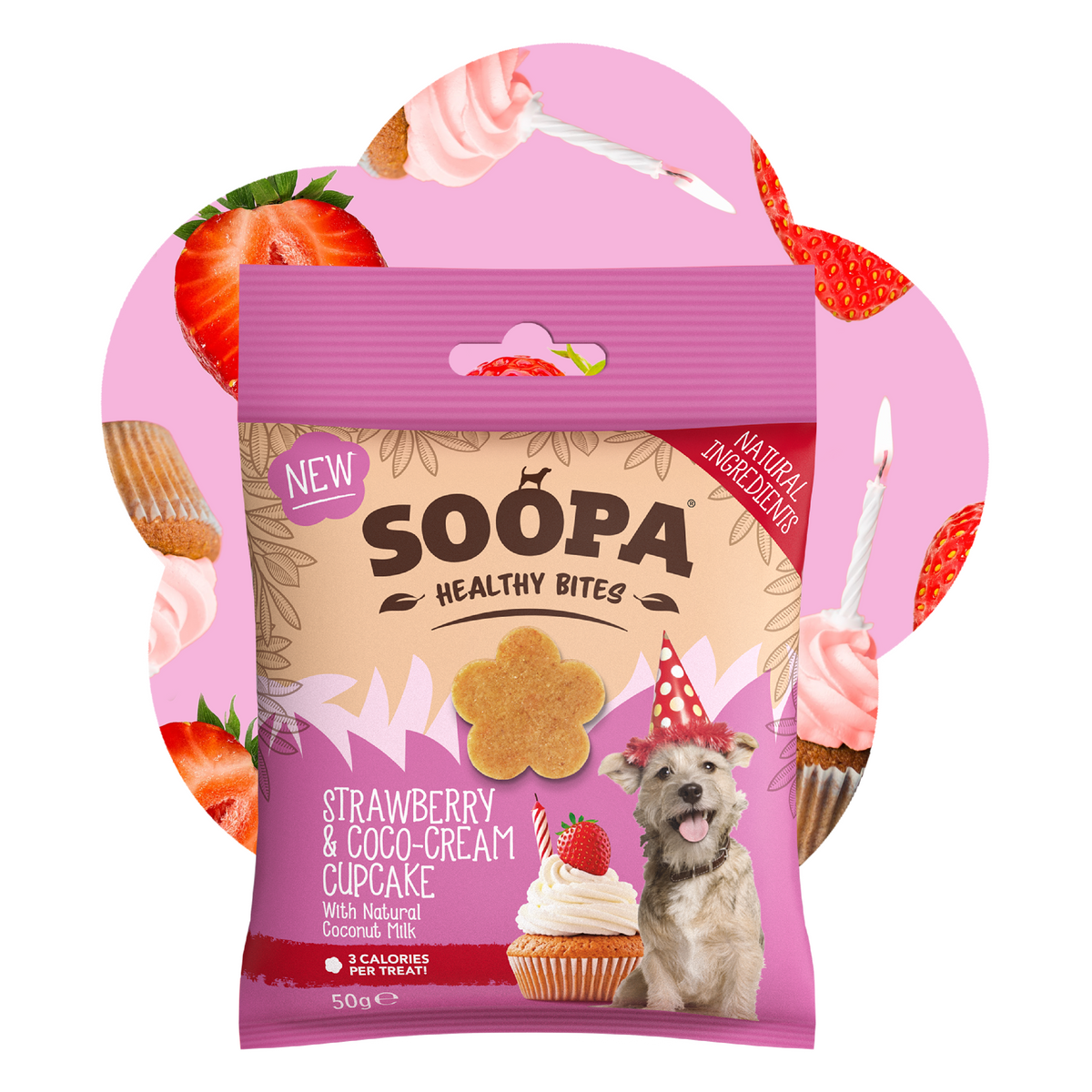 SOOPA HEALTHY BITES PRZYSMAK DLA PSA STRAWBERRY COCO CREAM CUPCAKE 50G