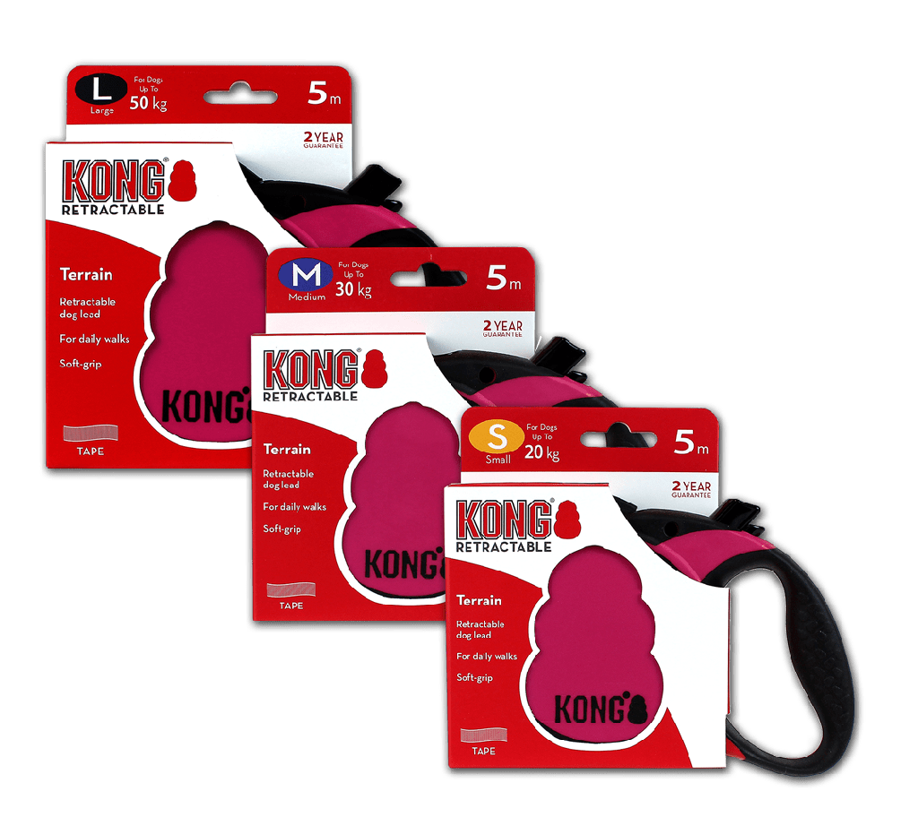 KONG RETRACTABLE LEASH TERRAIN PINK S (5M/20KG)