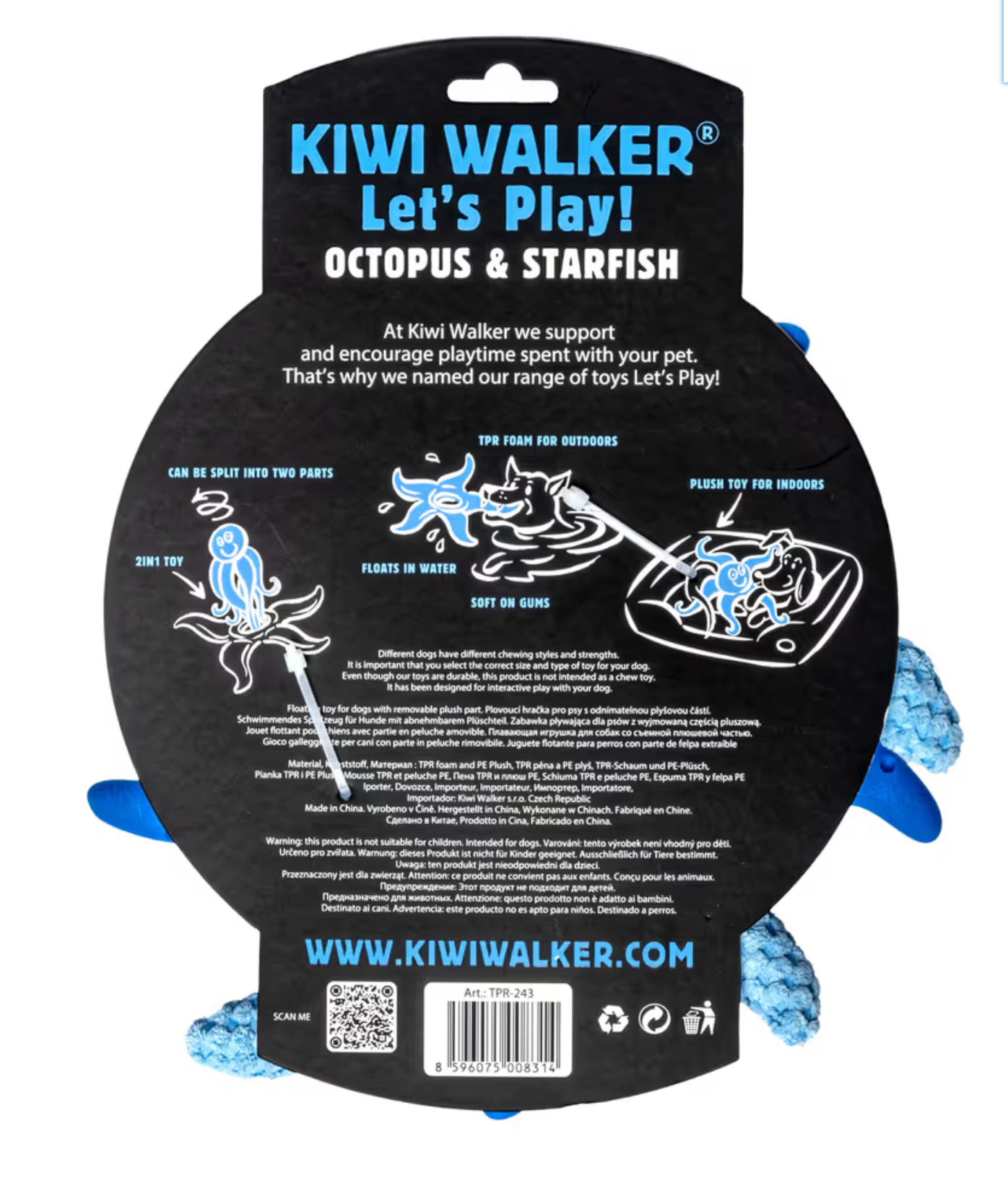 KIWI WALKER LET'S PLAY OCTOPUS STARFISH NIEBIESKI
