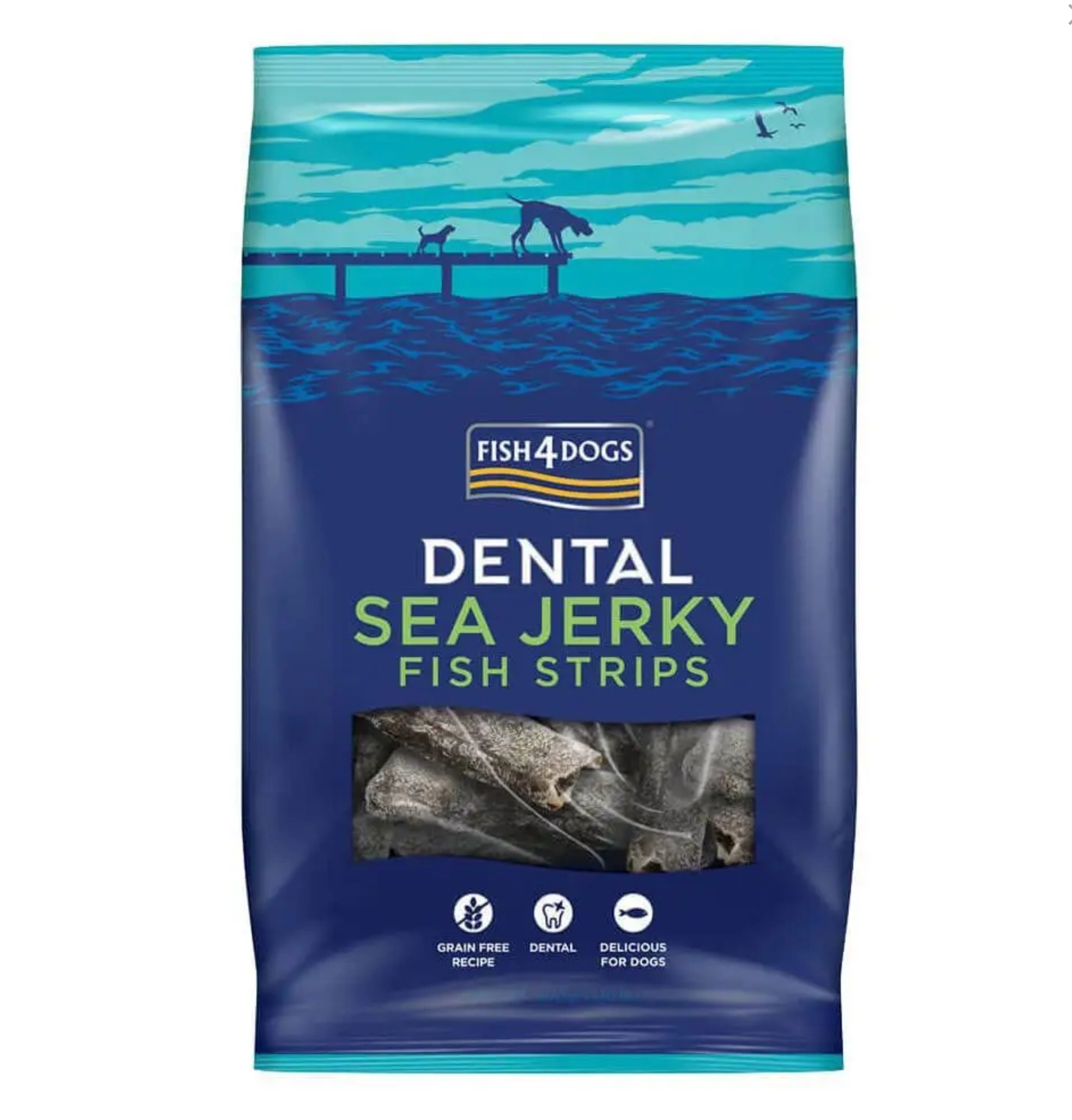 FISH4DOGS DENTAL SEA JERKY PRZYSMAKI DLA PSA FISH SKINNY STRIPS 500G