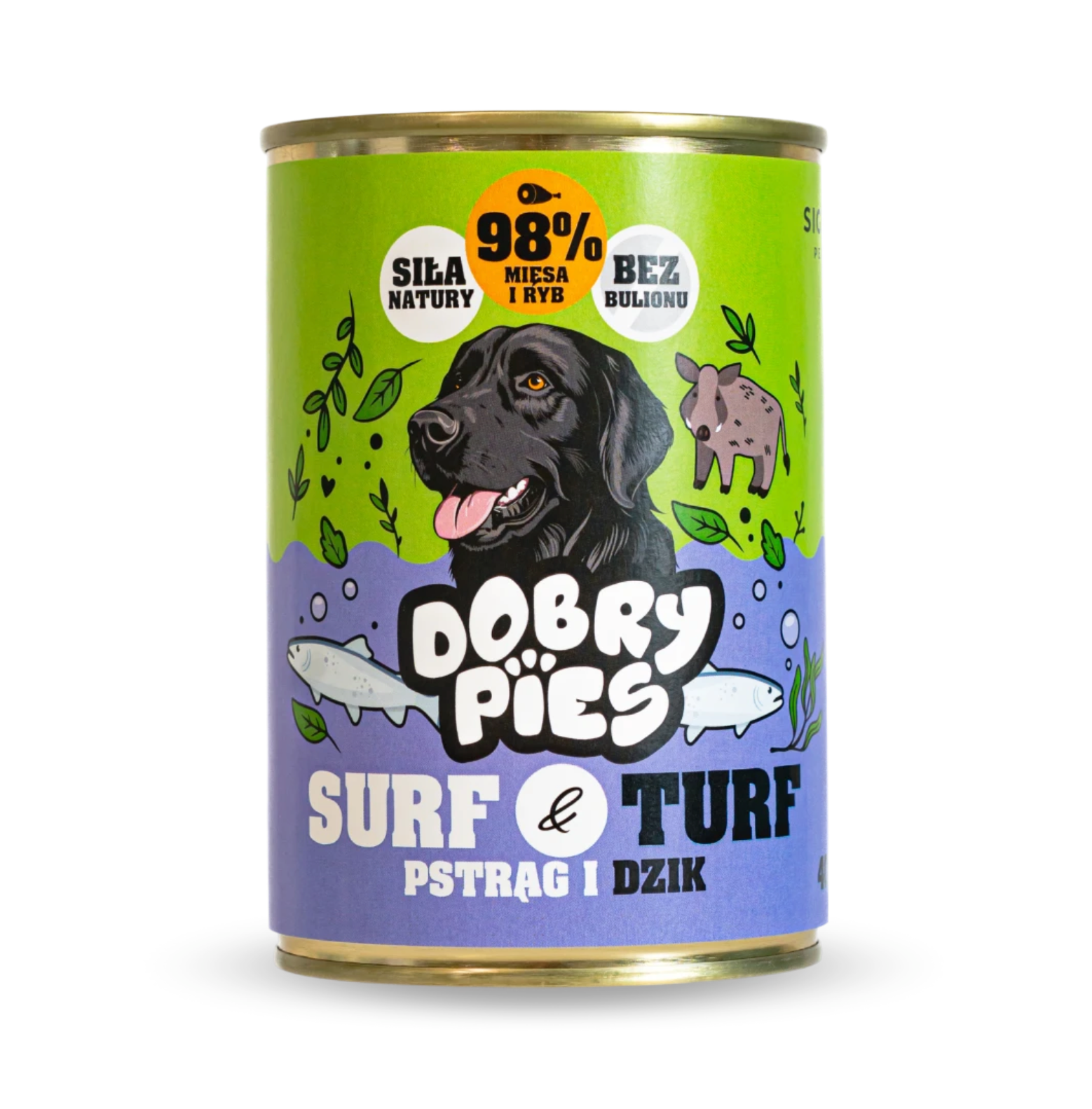 DOBRY PIES SURF TURF MOKRA KARMA DLA PSA PSTRĄG I DZIK 400G