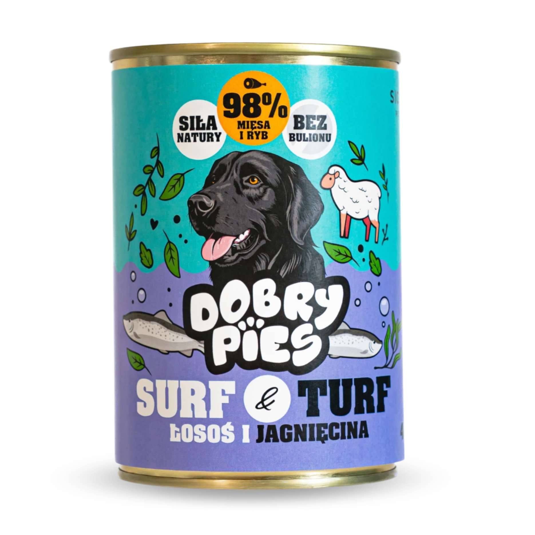 DOBRY PIES SURF TURF MOKRA KARMA DLA PSA ŁOSOŚ I JAGNIĘCINA 400G