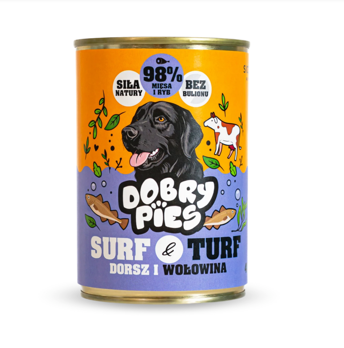 DOBRY PIES SURF TURF MOKRA KARMA DLA PSA DORSZ I WOŁOWINA 400G