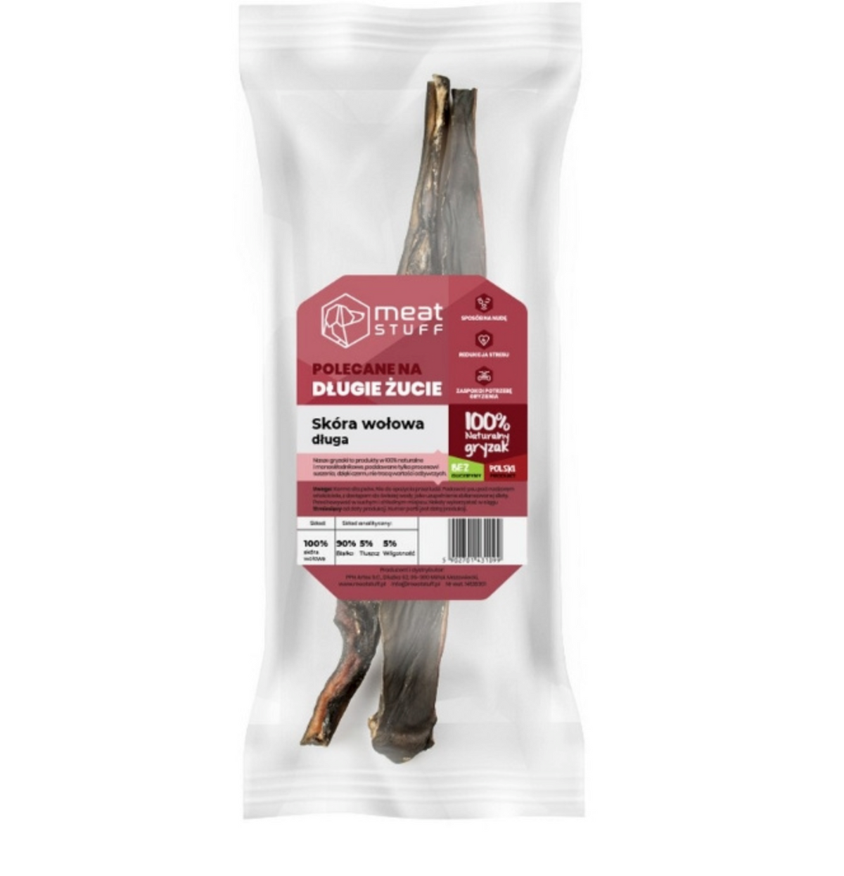 MEATSTUFF GRYZAK DLA PSA SKÓRA WOŁOWA 50 CM 2 SZT.