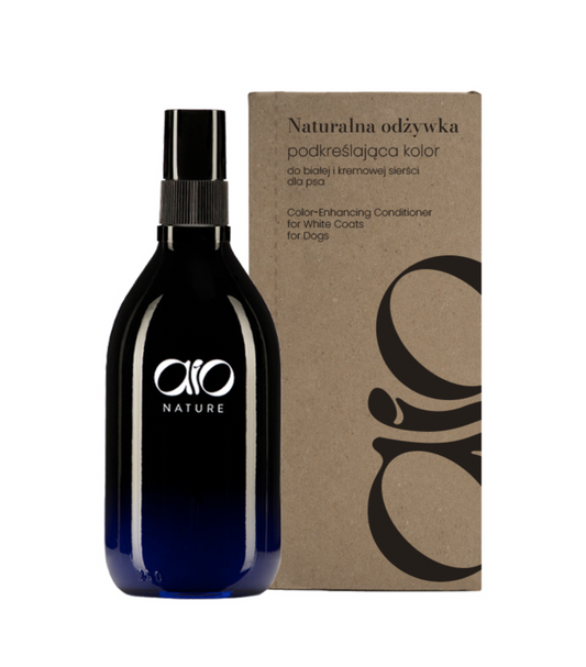 AIO NATURALNA ODŻYWKA PODKREŚLAJĄCA KOLOR DO BIAŁEJ I KREMOWEJ SIERŚCI DLA PSÓW 150ML