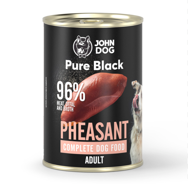 JOHN DOG PURE BLACK MOKRA KARMA DLA PSA BAŻANT 400 G