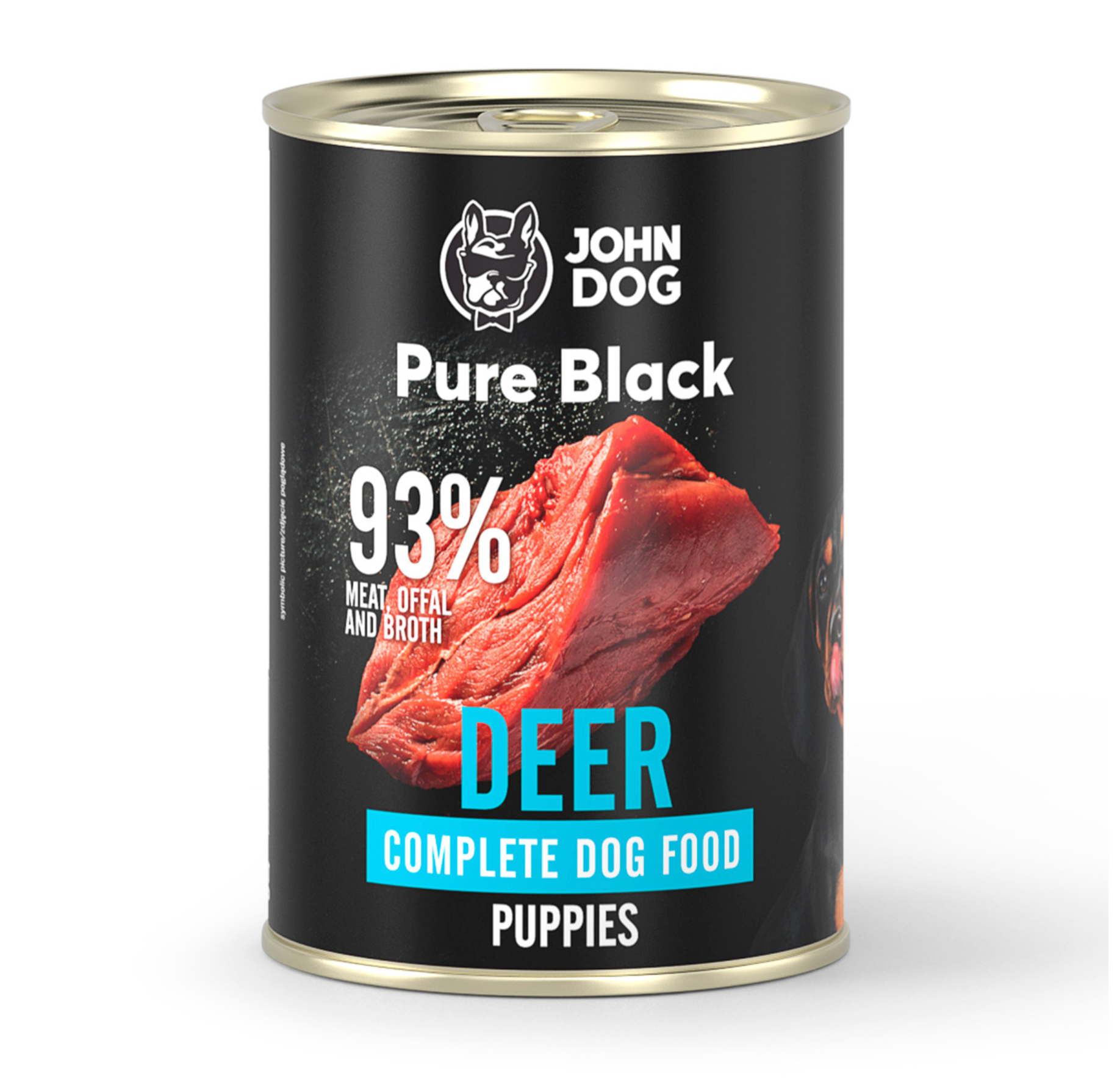 JOHN DOG PURE BLACK JUNIOR MOKRA KARMA DLA PSA JELEŃ 400 G