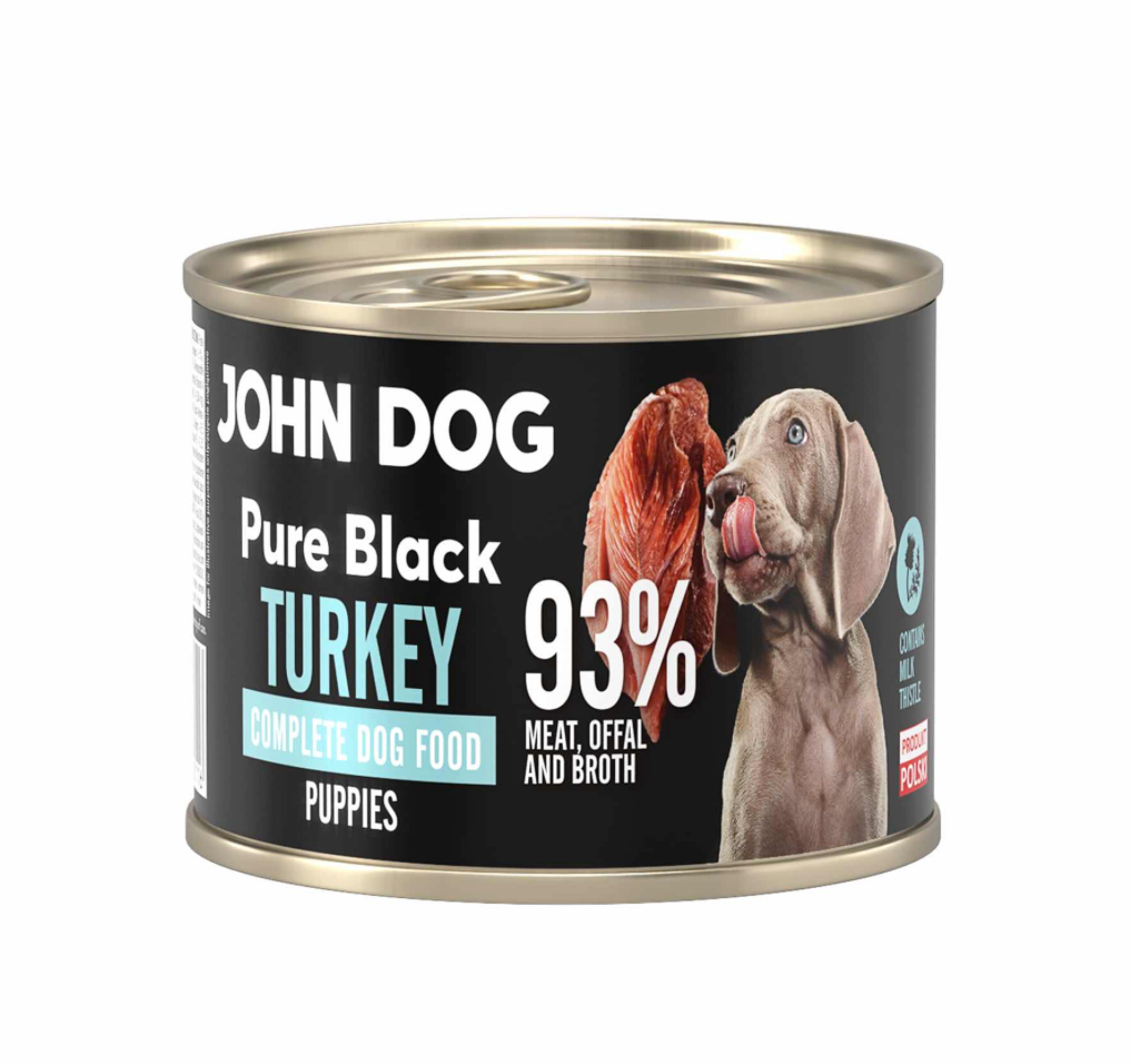 JOHN DOG PURE BLACK JUNIOR MOKRA KARMA DLA PSA  INDYK 200G