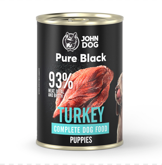 JOHN DOG PURE BLACK JUNIOR MOKRA KARMA DLA PSA  INDYK 400 G