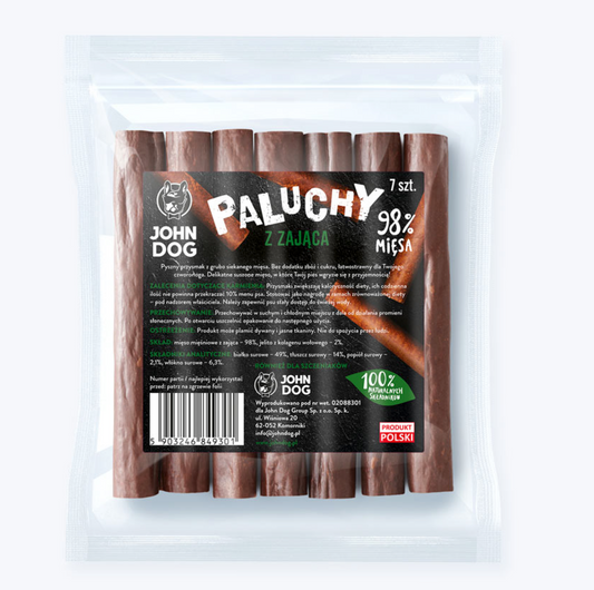 JOHN DOG PRZYSMAKI DLA PSA PALUCH Z ZAJĄCA 7 SZT.