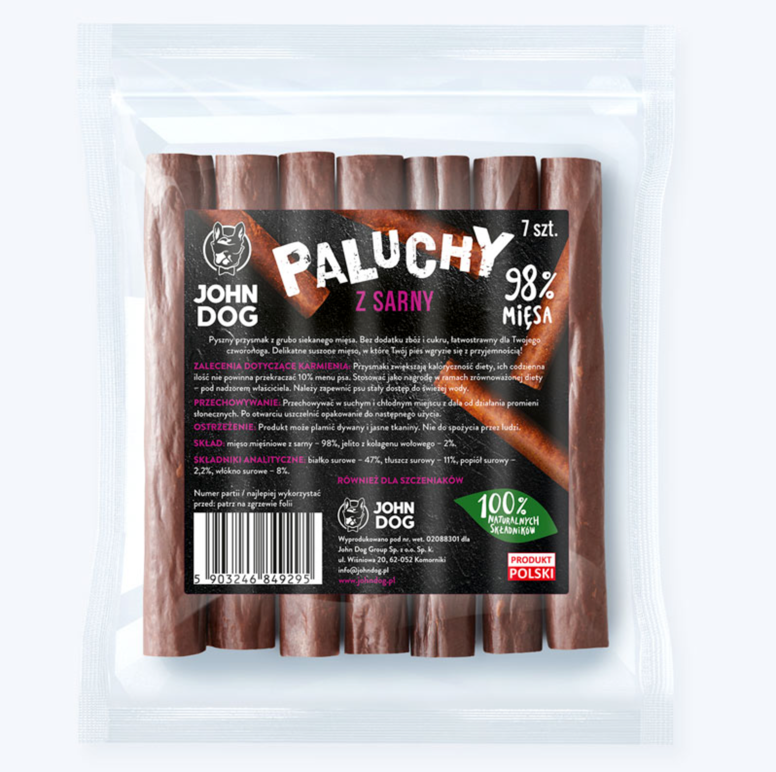 JOHN DOG PRZYSMAKI DLA PSA PALUCH Z SARNY 7 SZT