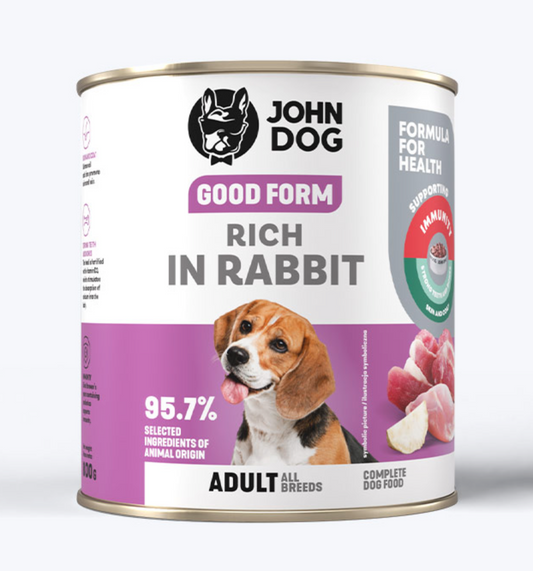 JOHN DOG GOOD FORM MOKRA KARMA DLA PSA BOGATA W KRÓLIKA 800G