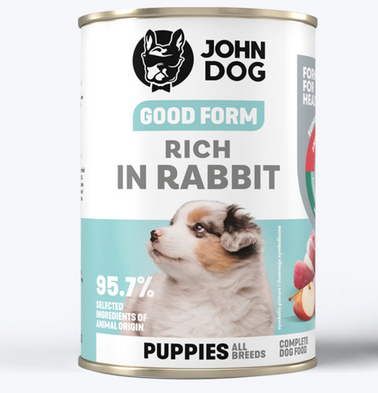JOHN DOG GOOD FORM JUNIOR MOKRA KARMA DLA PSA BOGATA W KRÓLIKA 400G