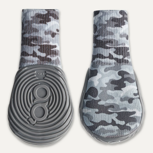 GOOEEZ REGULAR PRINTED DOG BOOTS (2-PACK) L CAMO/GREY - BUCIKI DLA PSIAKA