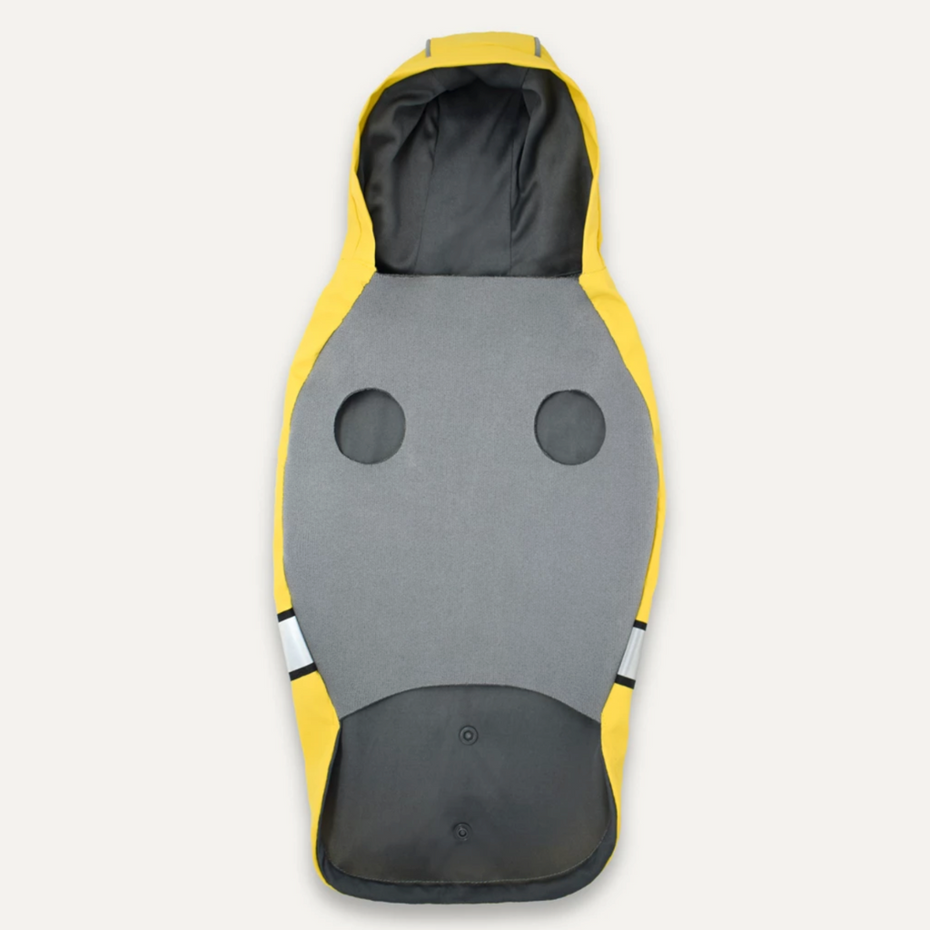 GOOEEZ REFLECTIVE HOODED RAINCOAT M YELLOW/GREY - PŁASZCZYK DLA PSIAKA