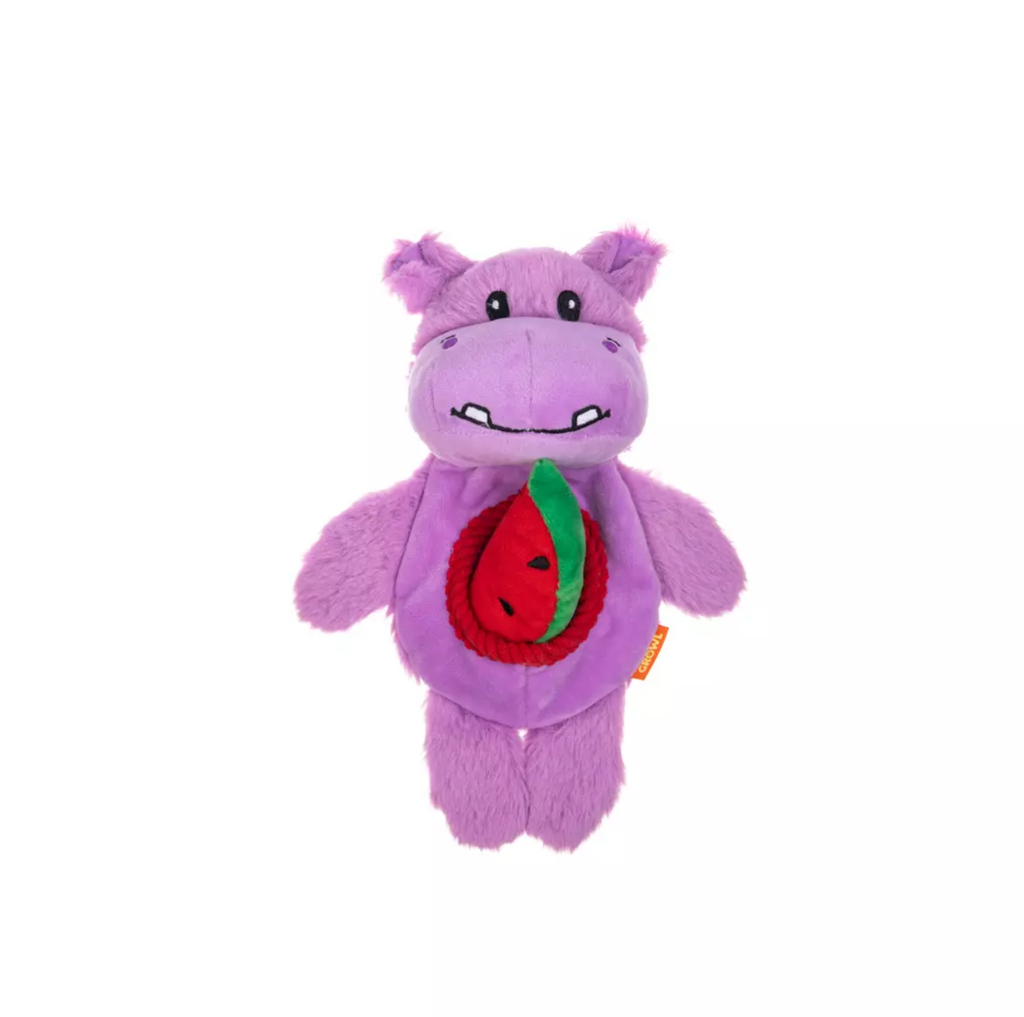 GROWL SNACKERZ HIPPO PURPLE - PLUSZOWA ZABAWKA