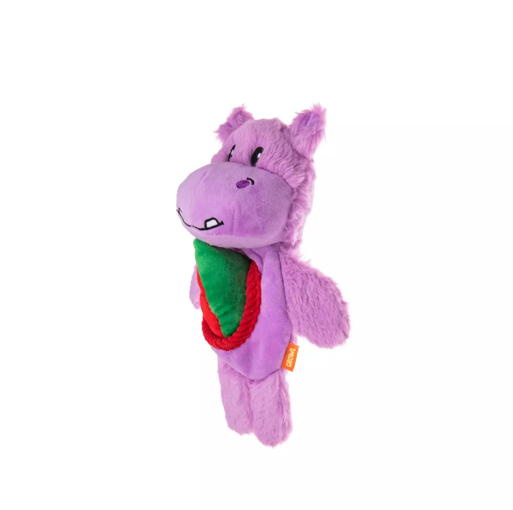 GROWL SNACKERZ HIPPO PURPLE - PLUSZOWA ZABAWKA