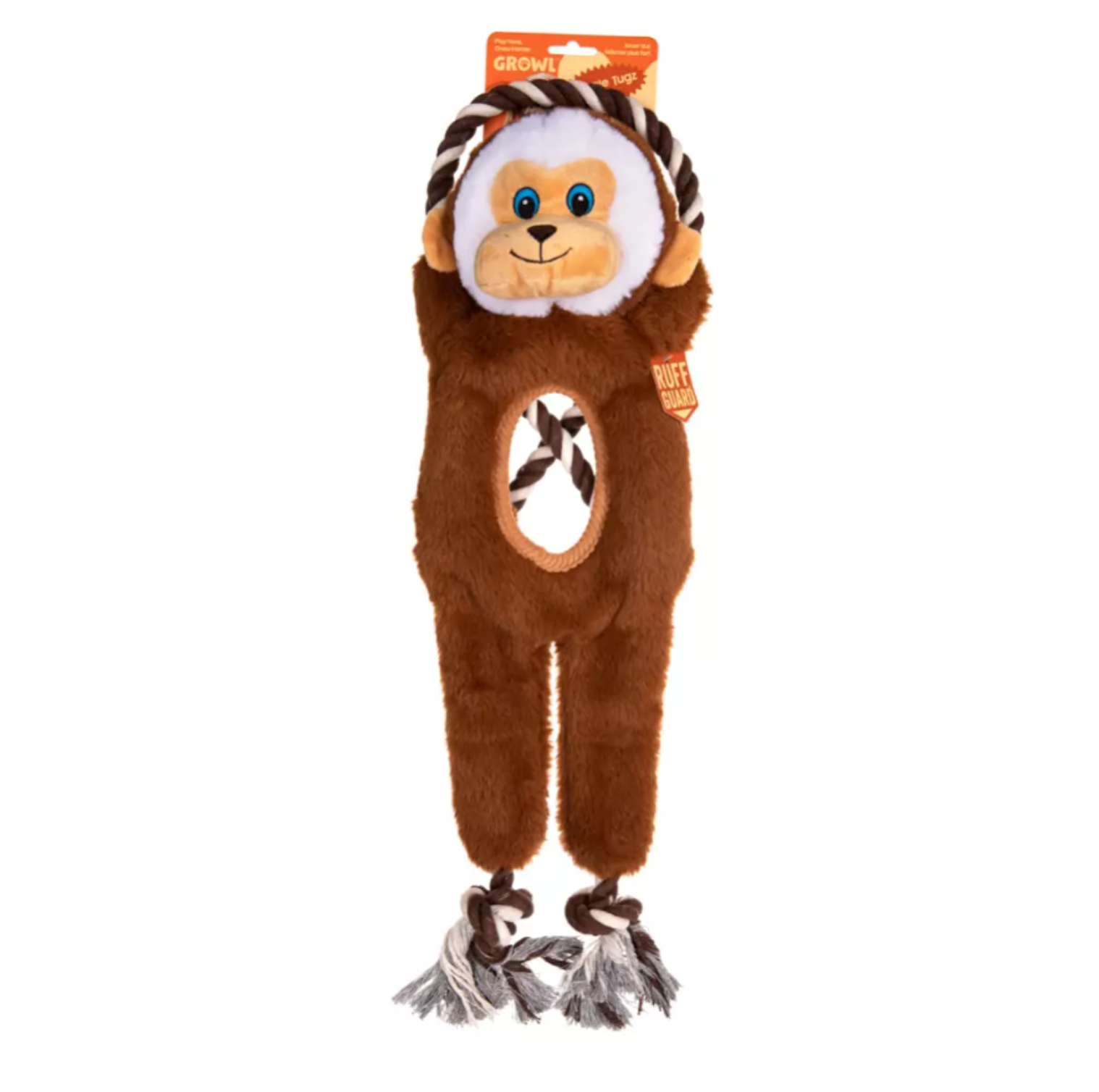 GROWL JUNGLE TUGZ MONKEY BROWN - PLUSZOWA ZABAWKA