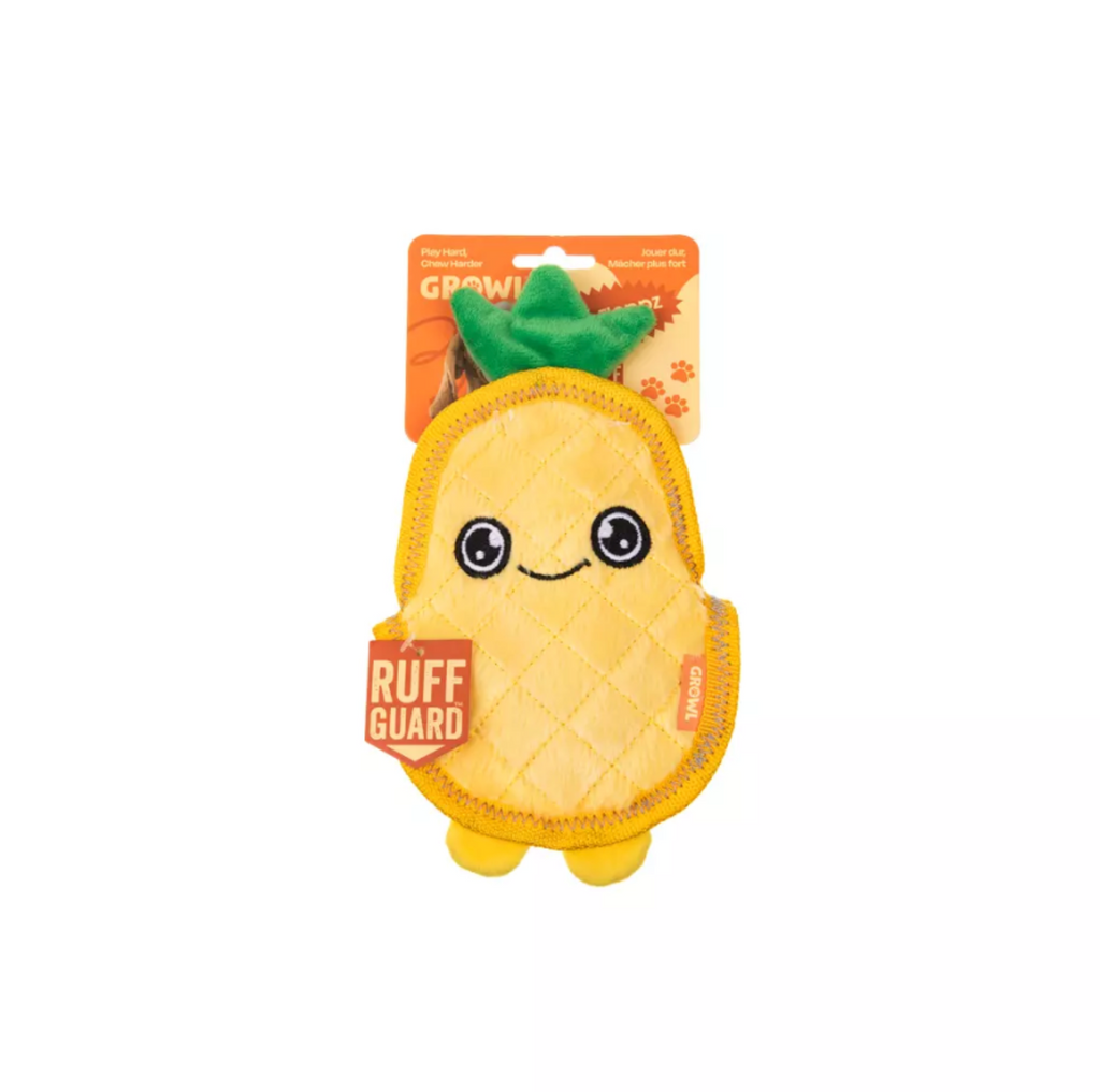 GROWL FLIP FLOPPZ PINEAPPLE YELLOW - KOLOROWA, WYTRZYMAŁA ZABAWKA DLA PSIAKA