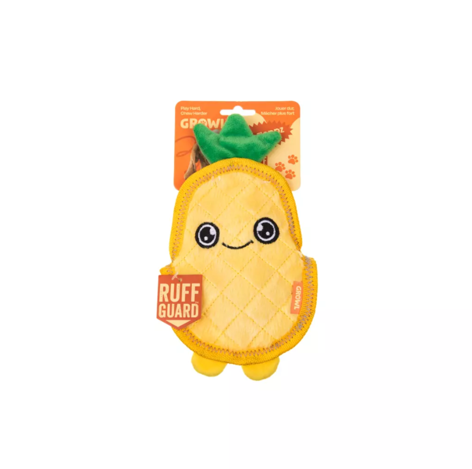 GROWL FLIP FLOPPZ PINEAPPLE YELLOW - KOLOROWA, WYTRZYMAŁA ZABAWKA DLA PSIAKA