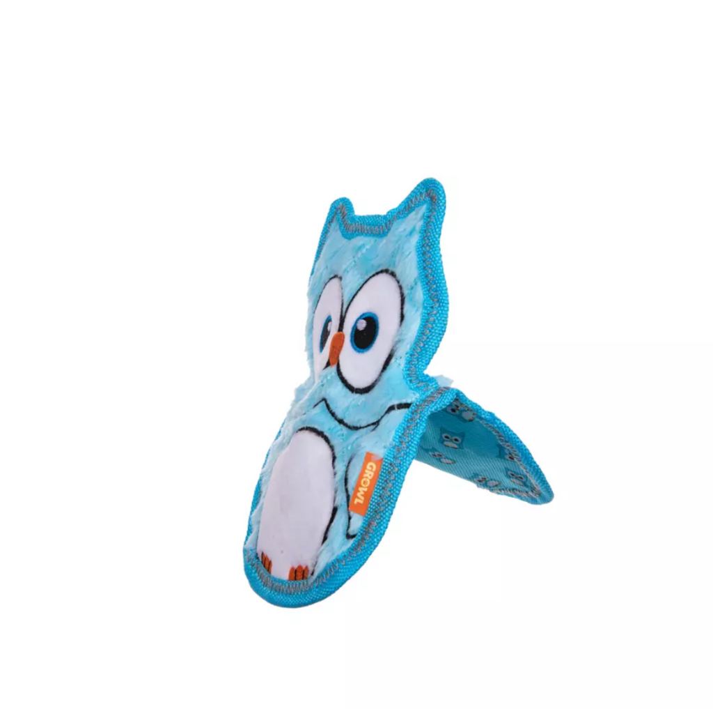 GROWL FLIP FLOPPZ OWL BLUE - KOLOROWA, WYTRZYMAŁA ZABAWKA DLA PSIAKA