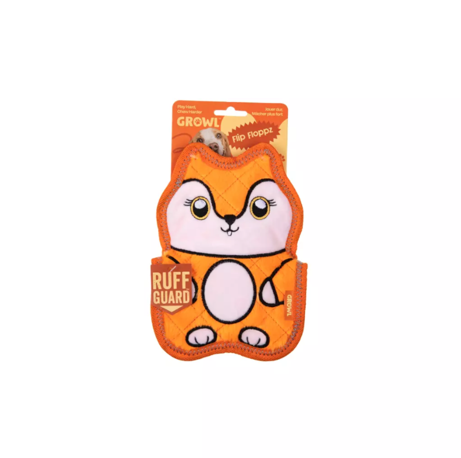 GROWL FLIP FLOPPZ FOX ORANGE - KOLOROWA, WYTRZYMAŁA ZABAWKA DLA PSIAKA