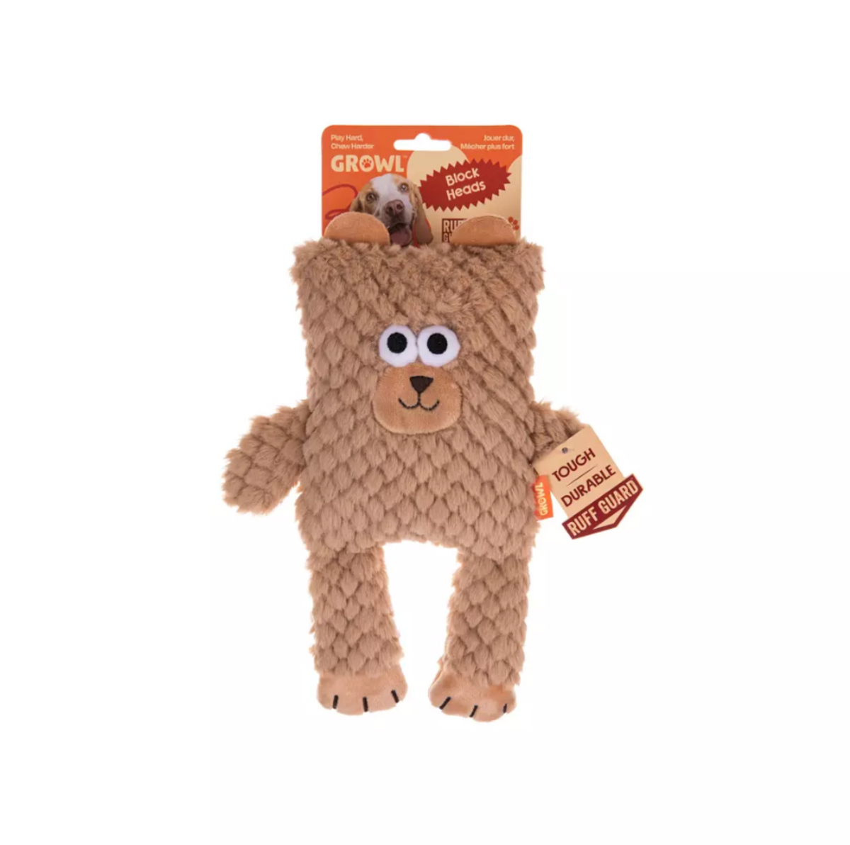 GROWL BLOCK HEADS BEAR - WYTRZYMAŁA ZABAWKA DLA PSA