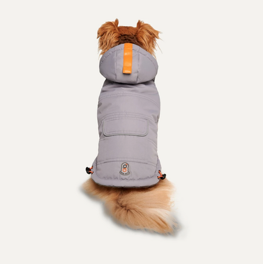 GOOEEZ HOODED FULL BODY SNOWSUIT L LIGHT GREY/GREY