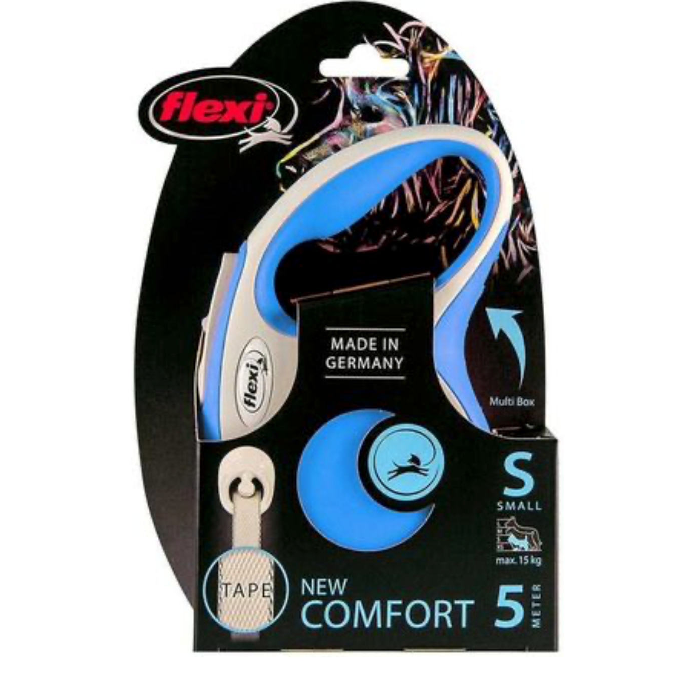 FLEXI NEW COMFORT S SMYCZ AUTOMATYCZNA TAŚMA 5 M KOL. NIEBIESKI