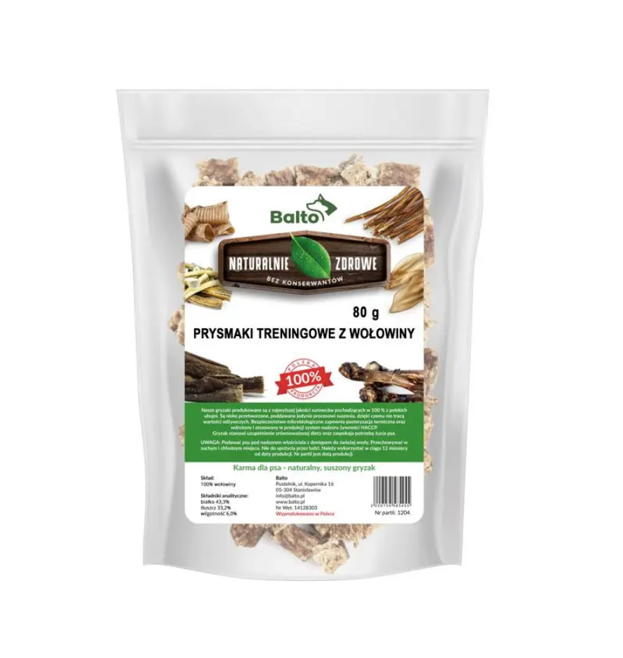 BALTO GRYZAK DLA PSA PRZYSMAK TRENINGOWY Z WOŁOWINY 80G