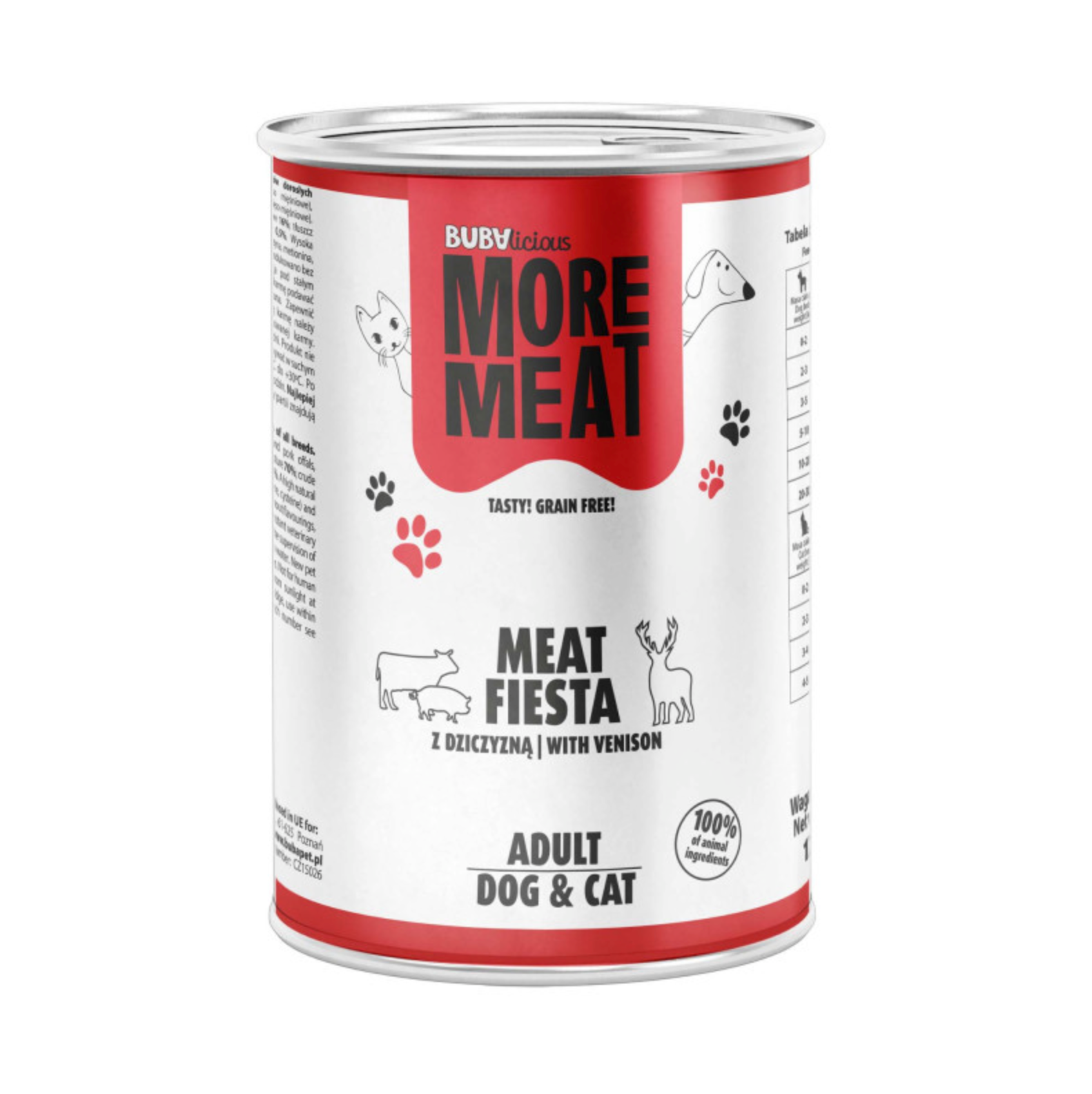 BUBA BUBALICIOUS MEAT FIESTA MOKRA KARMA DLA PSA Z DZICZYZNĄ 1200G