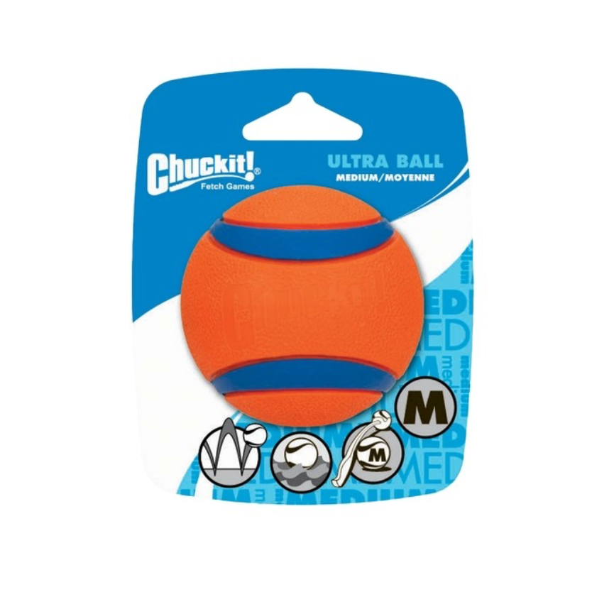 CHUCKIT ULTRA BALL M 6 CM 1 PACK - SPRĘŻYSTA PIŁKA DO APORTOWANIA