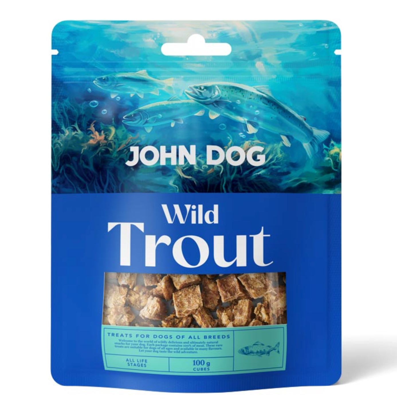 JOHN DOG WILD FISH PRZYSMAKI DLA PSA PSTRĄG 100 G