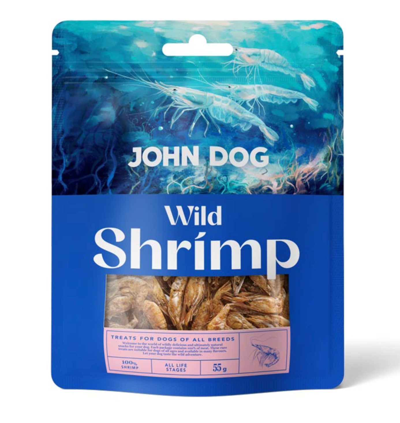 JOHN DOG WILD FISH PRZYSMAKI DLA PSA KREWETKA 55G