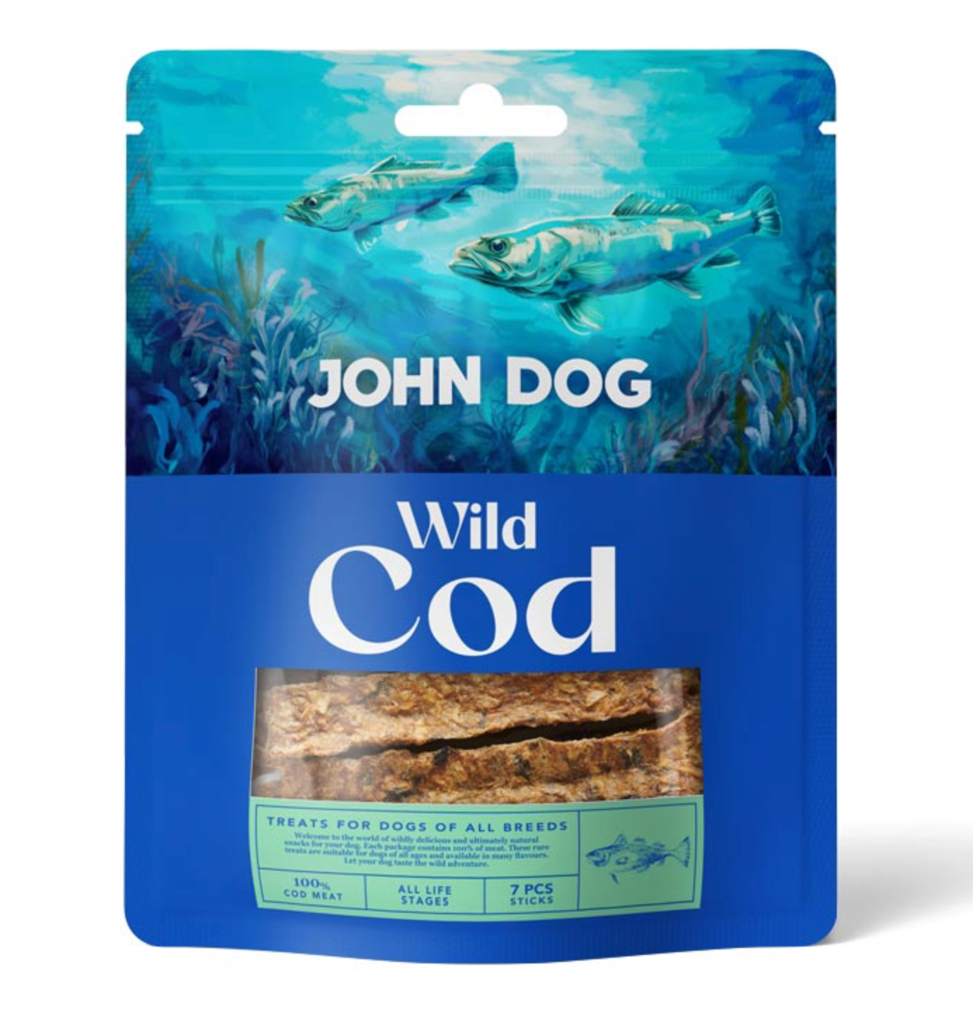 JOHN DOG WILD FISH PRZYSMAKI DLA PSA DORSZ STICKS 7 SZT.
